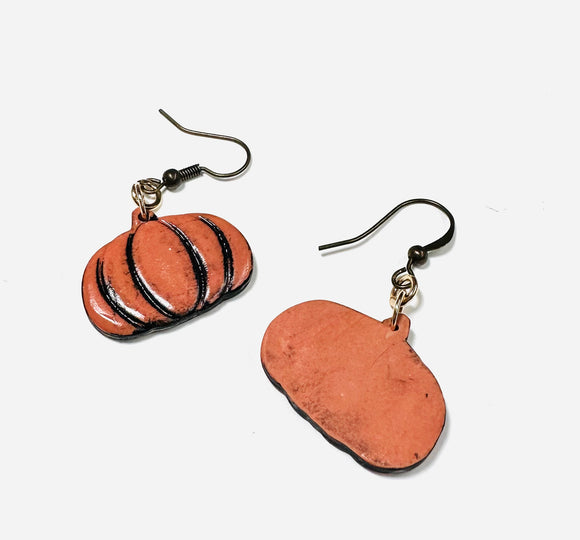 Fall Earrings Polymer Clay/ Pumpkin Earrings/ Leaf Earrings