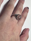 Gemstone Adjustable Filigree Ring Rose Quartz - Janine Design