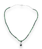 Dainty Beaded Gemstone Necklace-Ruby Zoisite Teardrop - Janine Design