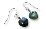 Heart Genuine Labradorite Silver Earrings, Labradorite - Janine Design