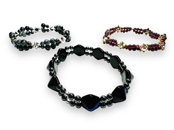 Double Gemstone Stretch Bracelet