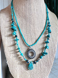 Turquoise Bohemian Double Strand Necklace