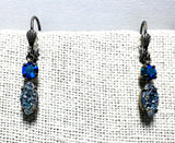 Crystal Dangle Earrings, blue