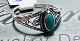 Small Silver Filigree Turquoise Ring