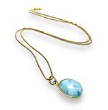 Larimar Gemstone Necklace, Layering Necklace