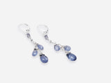 Iolite Gemstone Earrings, Cascade Chain Earrings