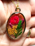 Real Flower Necklace/Oval Flower Necklace - Janine Design