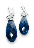 Sapphire  Earrings, Silver Gemstones Earrings