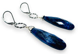 Sapphire  Earrings, Silver Gemstones Earrings