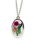 Real Flower Necklace/Oval Flower Necklace - Janine Design