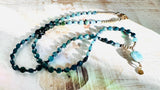 Indocholite Blue Tourmaline and Larimar Knotted Necklace