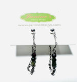 Chain Loop Earrings- Gemstone Earrings, Modern Chain Earrings