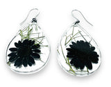 Halloween Collection-Pressed Flower Earrings/Real Flower Earrings/Resin Flower - Janine Design