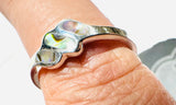 Abalone 3 Line Design Band Ring Size 9