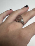 Gemstone Adjustable Filigree Ring Rose Quartz - Janine Design