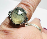 Gemstone Adjustable Filigree Ring - Janine Design