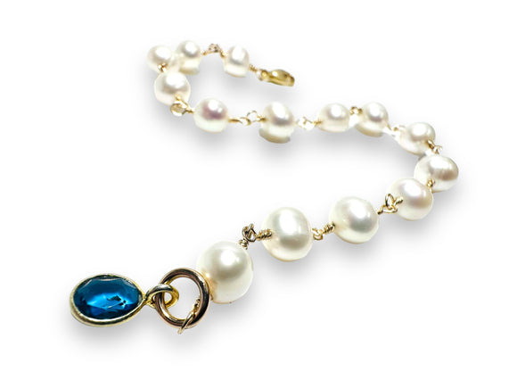 White Pearl Bracelet - Janine Design