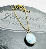 Larimar Gemstone Necklace, Layering Necklace