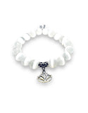 Gemstone Stretch Bracelet- White