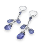 Iolite Gemstone Earrings, Cascade Chain Earrings