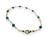 Indocholite Blue Tourmaline Gold Chain Bracelet