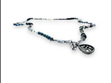 Beaded Gemstone Necklace- Filigree Silver Teardrop Teardrop - Janine Design