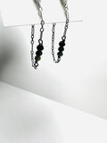 Chain Loop Earrings- Gemstone Earrings, Modern Chain Earrings