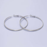 Patterned Hoop Earrings Silver Textured Hoop Earrings