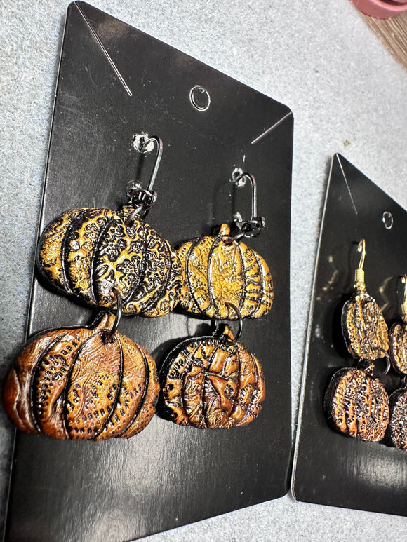 Pumpkin Earrings/Fall Earrings Polymer Clay