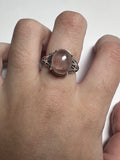 Gemstone Adjustable Filigree Ring Rose Quartz - Janine Design