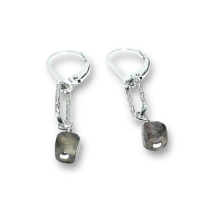 Moonstone Paperclip Chain Drop Earrings