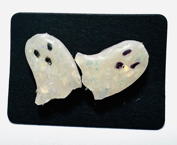 Ghost Earrings/ Clay Earrings, Halloween Earrings