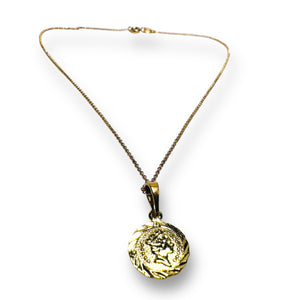 Tiny Gold Filled Medallion Choker/ Queen Necklace