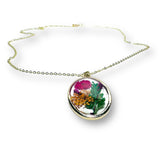 Real Flower Necklace/Oval Flower Necklace - Janine Design