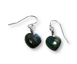 Heart Genuine Labradorite Silver Earrings, Labradorite - Janine Design