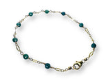 Indocholite Blue Tourmaline Gold Chain Bracelet