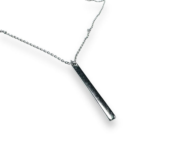 Silver Bar Necklace/ Minimalist Necklace