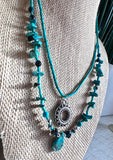 Turquoise Bohemian Double Strand Necklace