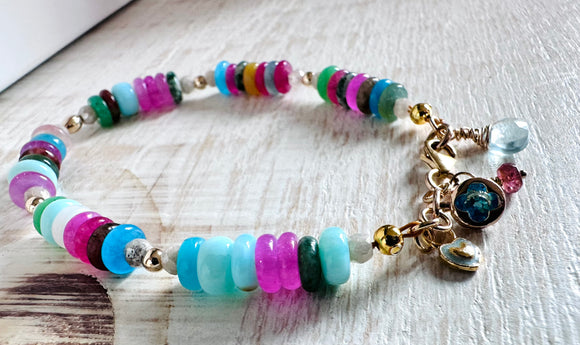 Gemstone Charm Bracelet