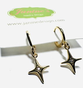 Star Huggie Hoops, Gold Filled Earrings, Hoops