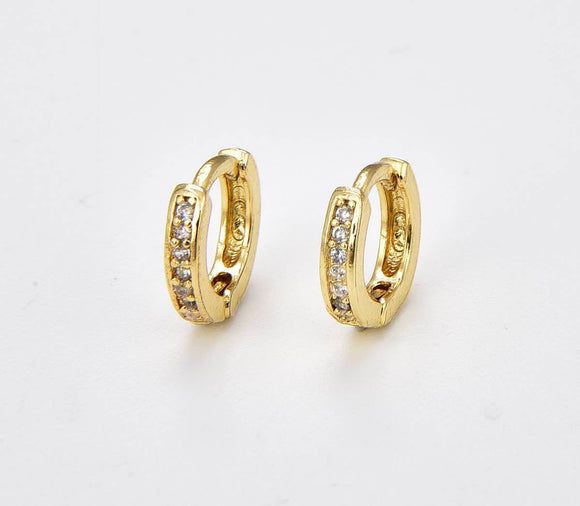 Dainty Huggie Hoop CZ Earrings