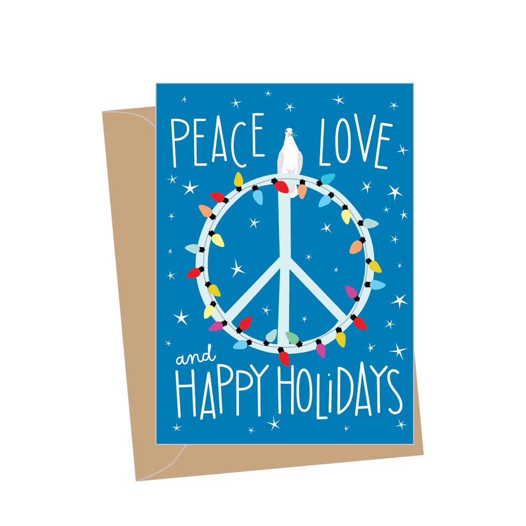 Mini Holiday Peace Sign, Folded Enclosure Cards – Janine Design