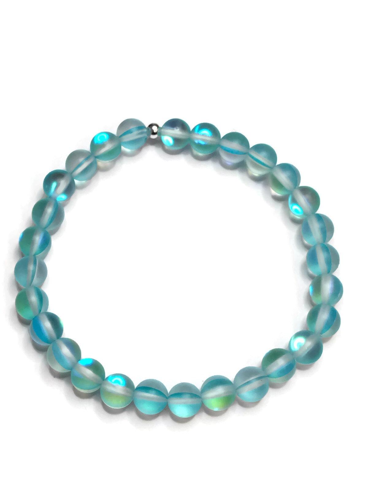 Mermaid Bead Bracelets-Glowy Bead bracelets-Beach Bracelets Grey Beads